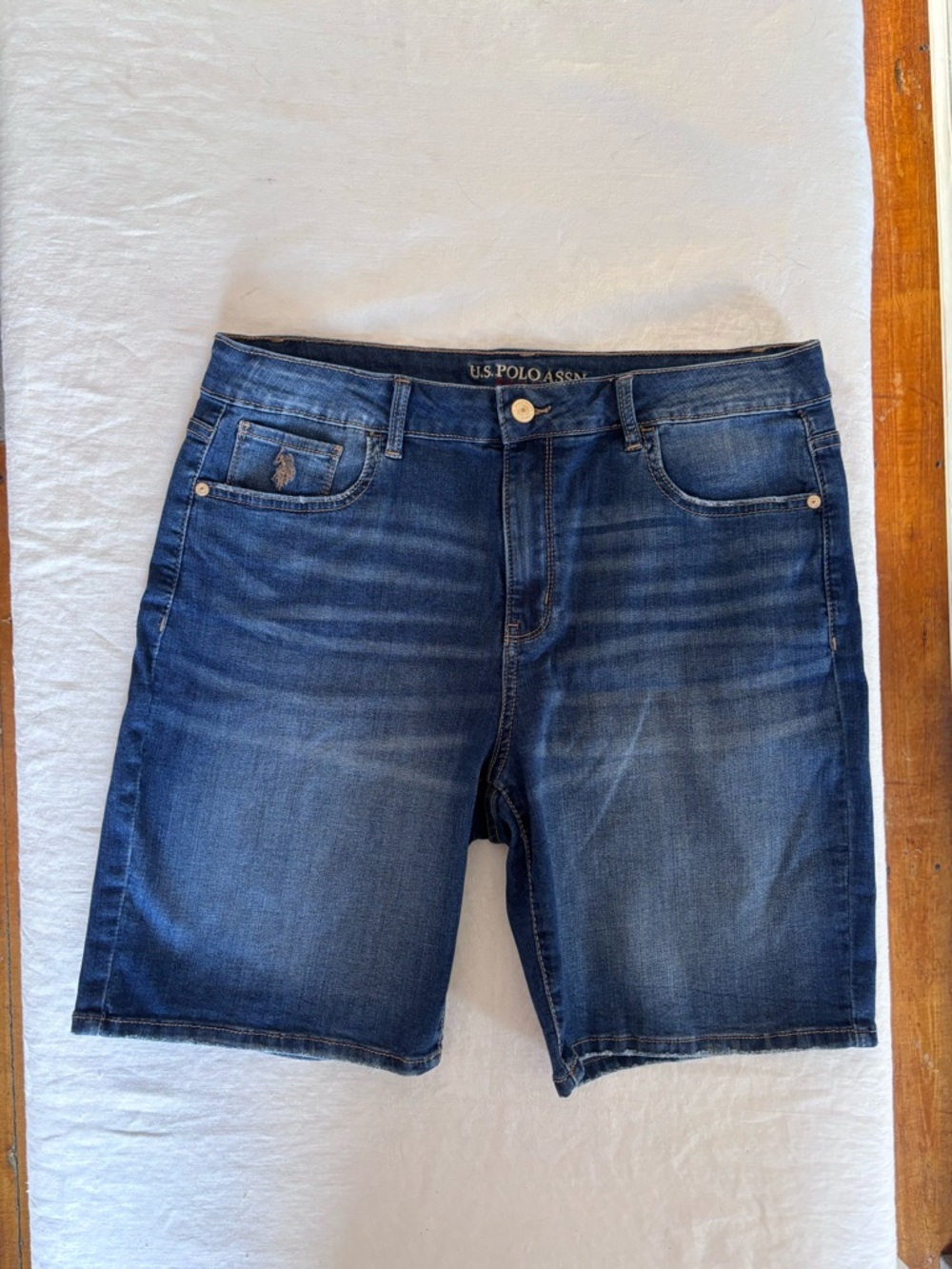 Women’s US Polo Association High Rise Denim Bermuda Shorts Size 14